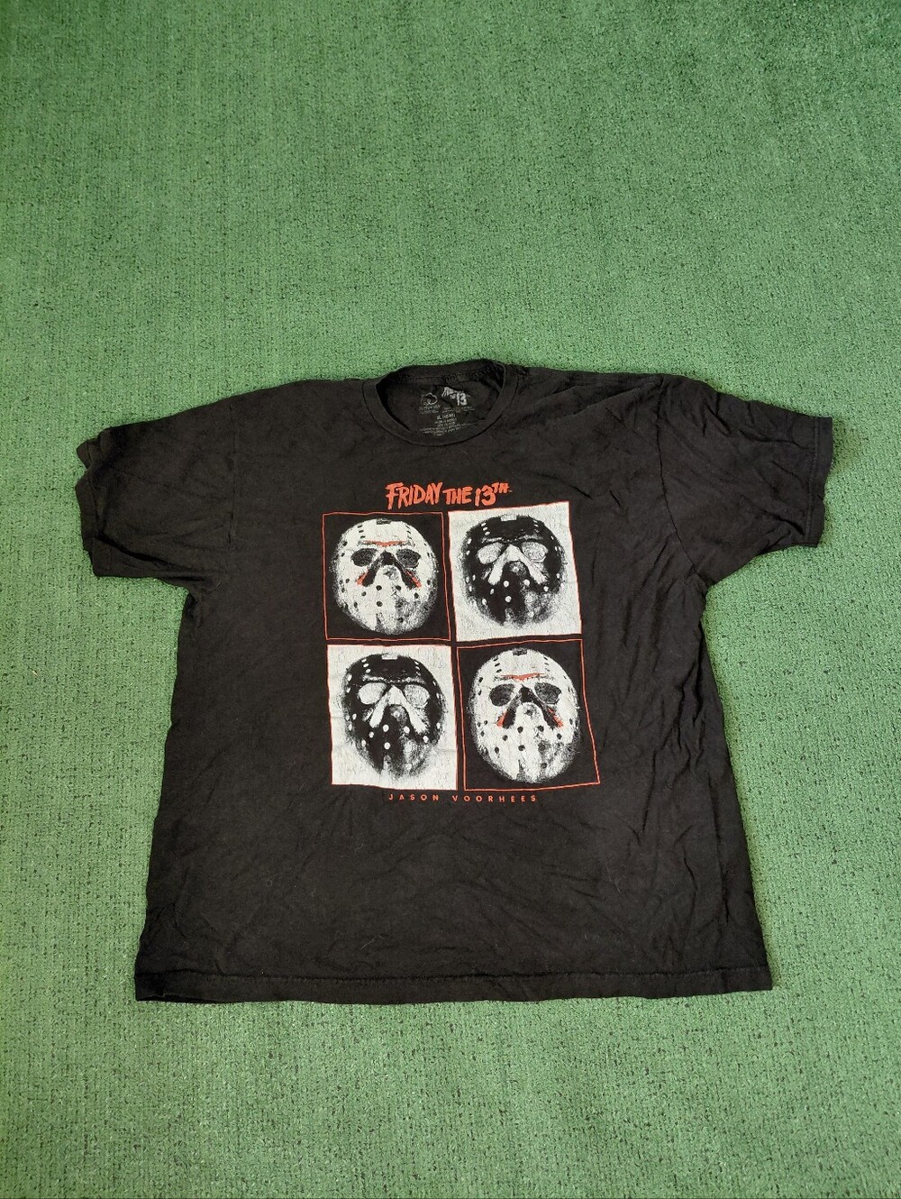 Friday The 13th Jason Voorhees Scary Horror Movie Black T Shirt Sz XL